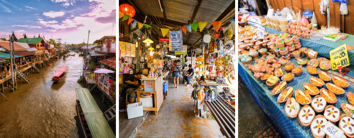 AMPHAWA經典遊 : 樹中廟→鐵路菜市場(體驗搭傳統復古火車1站)→泰式風味餐→安帕瓦黃昏水上市場